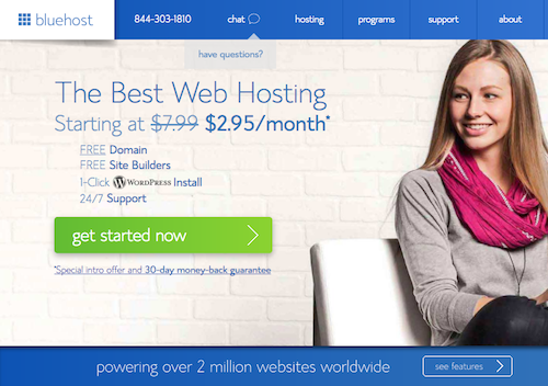 use bluehost to host your new blog